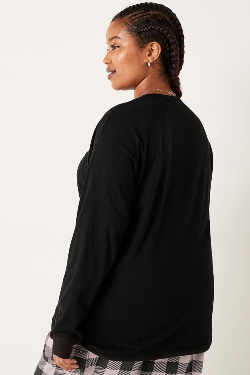 Victoria's Secret Long Sleeve T-Shirt Čierne | SK-5790EKO