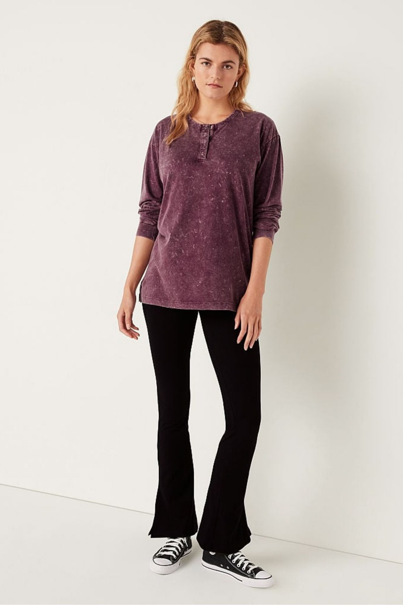 Victoria's Secret Long Sleeve T-Shirt Čierne | SK-6827QJV