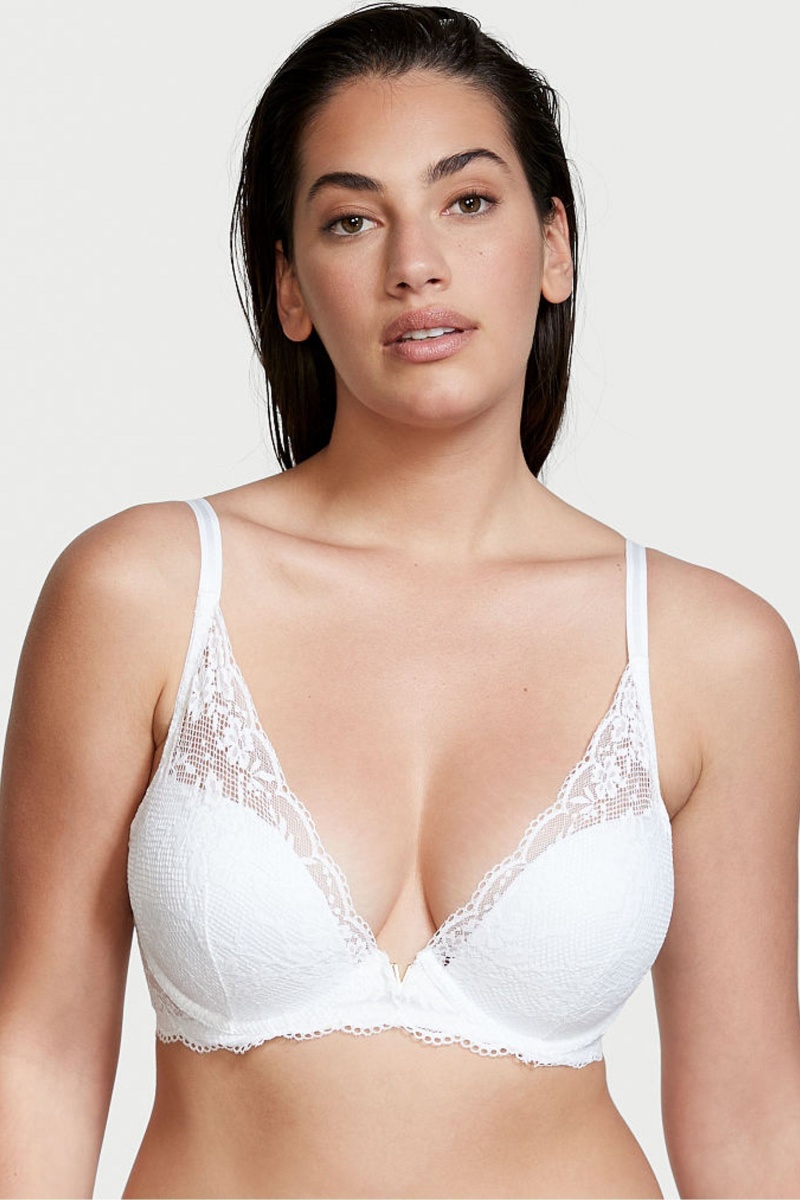 Victoria\'s Secret Love Cloud Cipkovane Half Pad Plunge Bra Čierne | SK-4216XOS