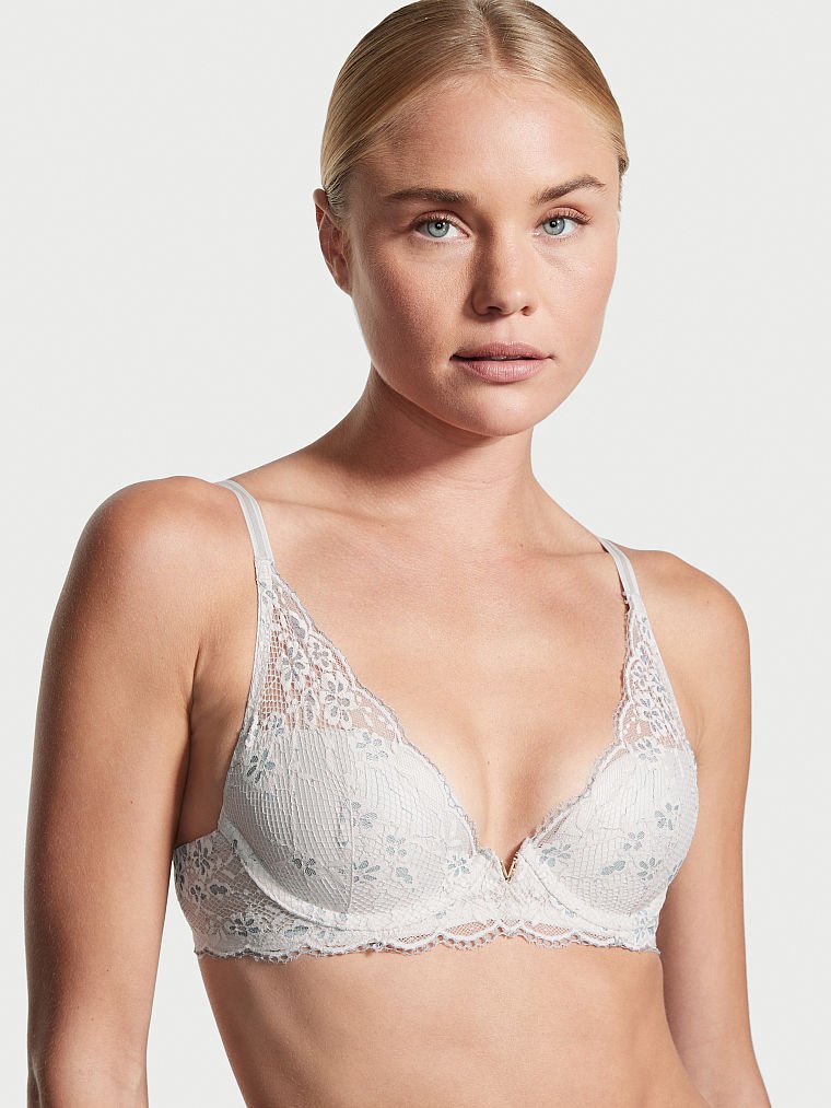 Victoria\'s Secret Love Cloud Lightly Podsite Plunge Bra Strieborne | SK-3209IJY