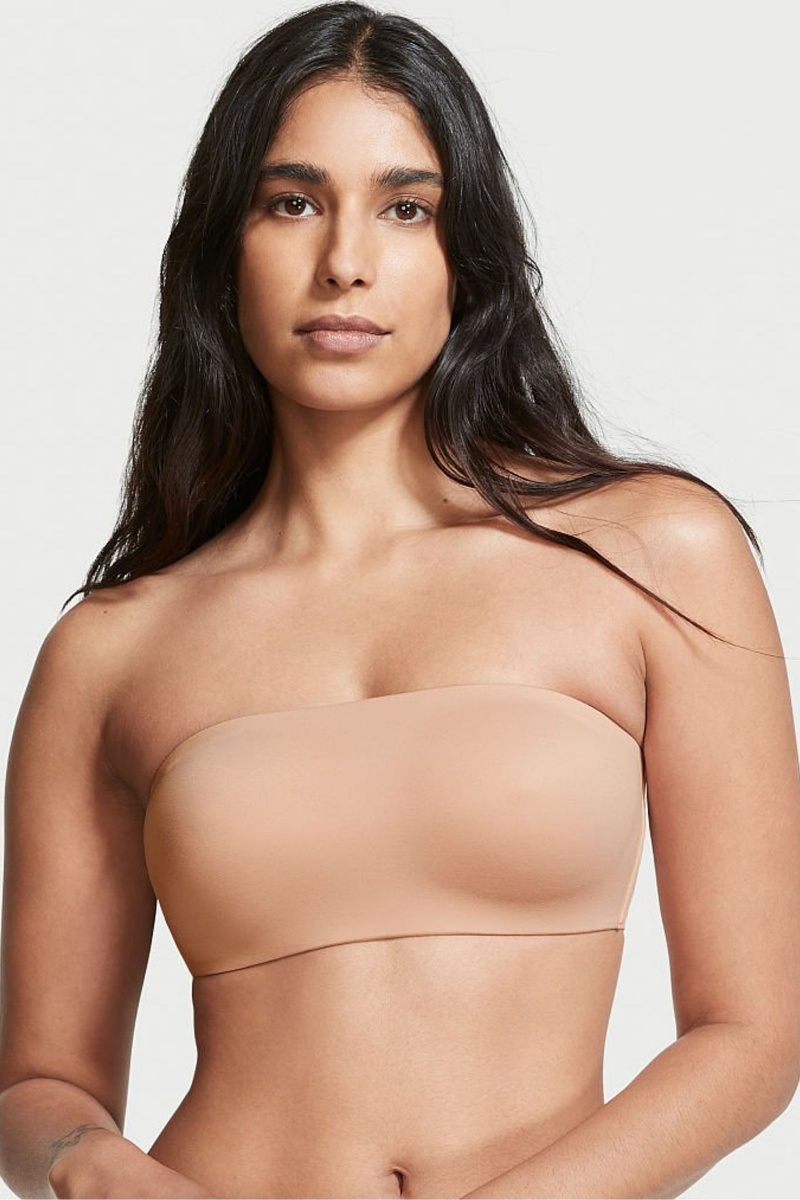 Victoria\'s Secret Love Cloud Smooth Lightly Podsite Non Wired Strapless Bra Sweet Nougat Nude | SK-3265WXM