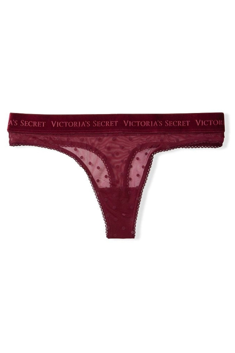 Victoria's Secret Luxe Lingerie Tanga Nohavičky Červené | SK-3942QTR