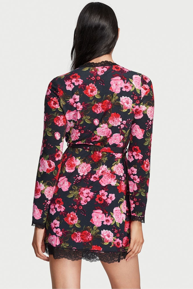 Victoria's Secret Modal Kratke Long Sleeve Robe Čierne | SK-2614XVB