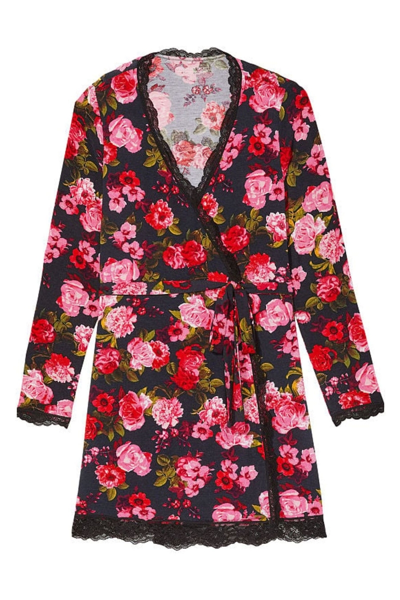 Victoria's Secret Modal Kratke Long Sleeve Robe Čierne | SK-2614XVB