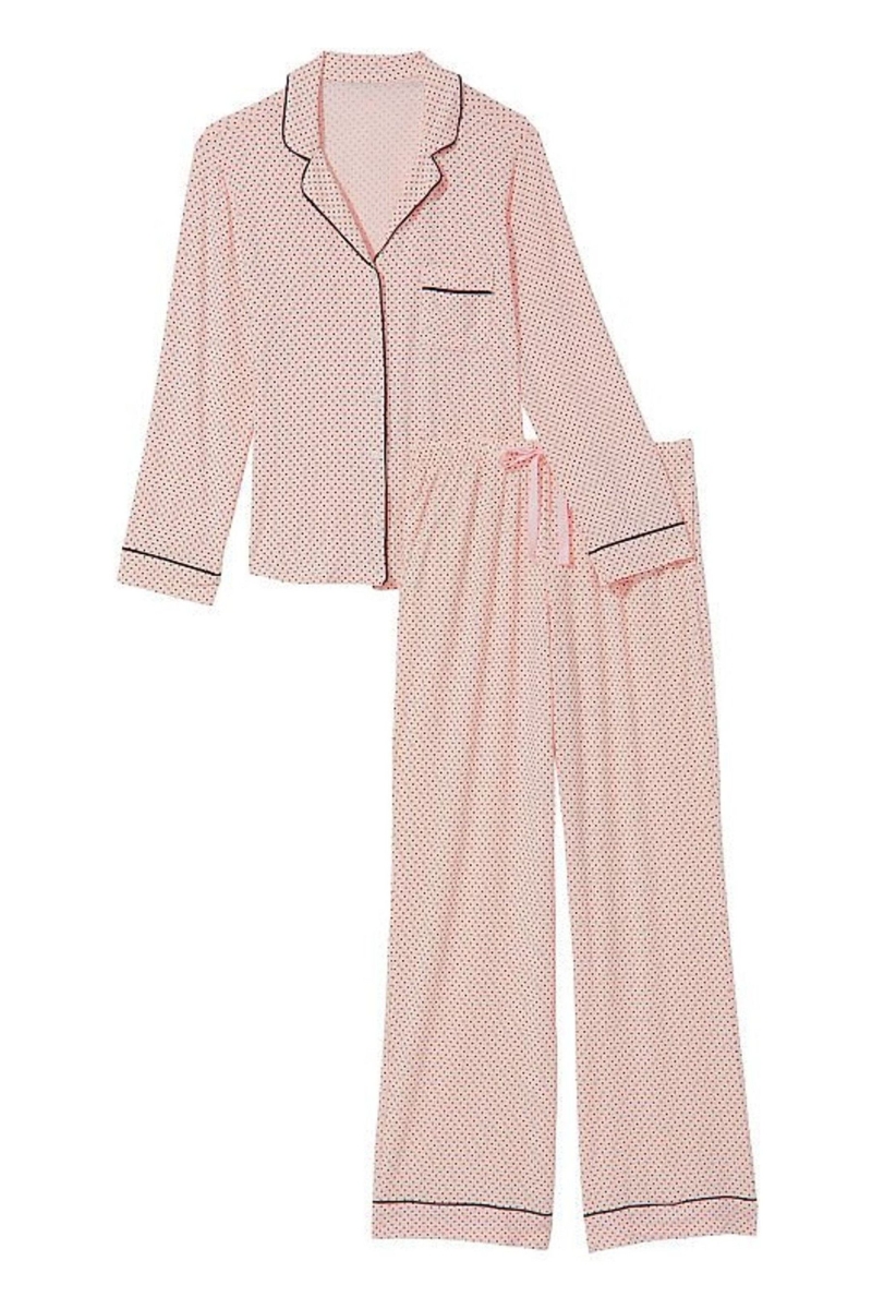 Victoria's Secret Modal Long Pyjamas Ruzove | SK-5607AHD