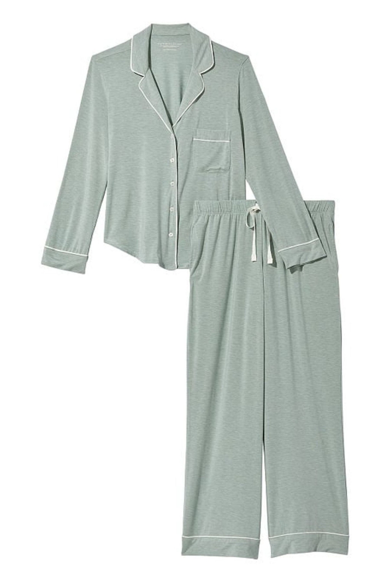 Victoria's Secret Modal Long Pyjamas Siva | SK-2789YCS