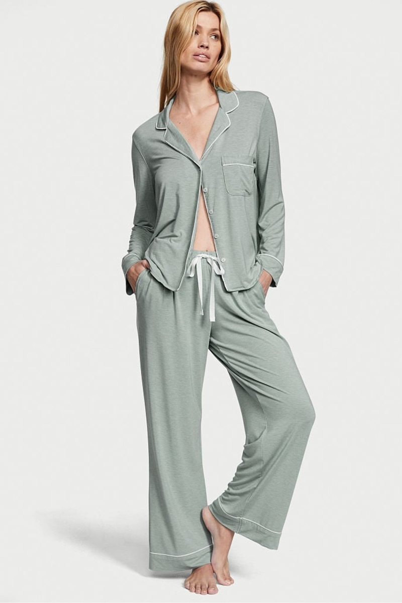 Victoria\'s Secret Modal Long Pyjamas Siva | SK-2789YCS