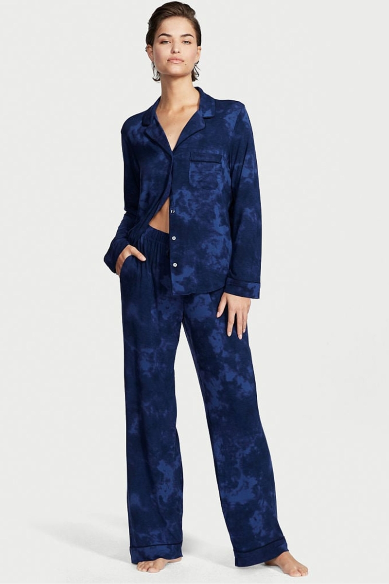 Victoria\'s Secret Modal Long Pyjamas Siva | SK-7608VUB