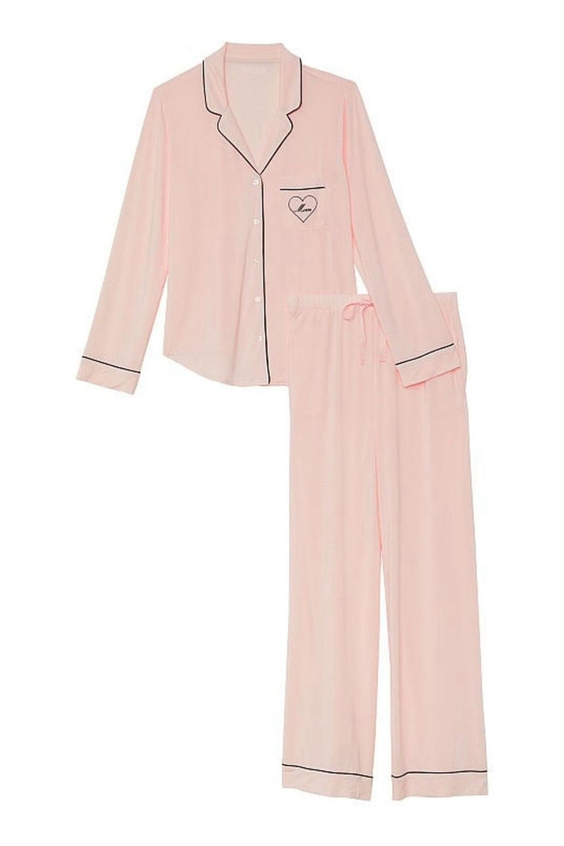 Victoria's Secret Modal Long Pyjamas Čierne Zelene | SK-3697QSL