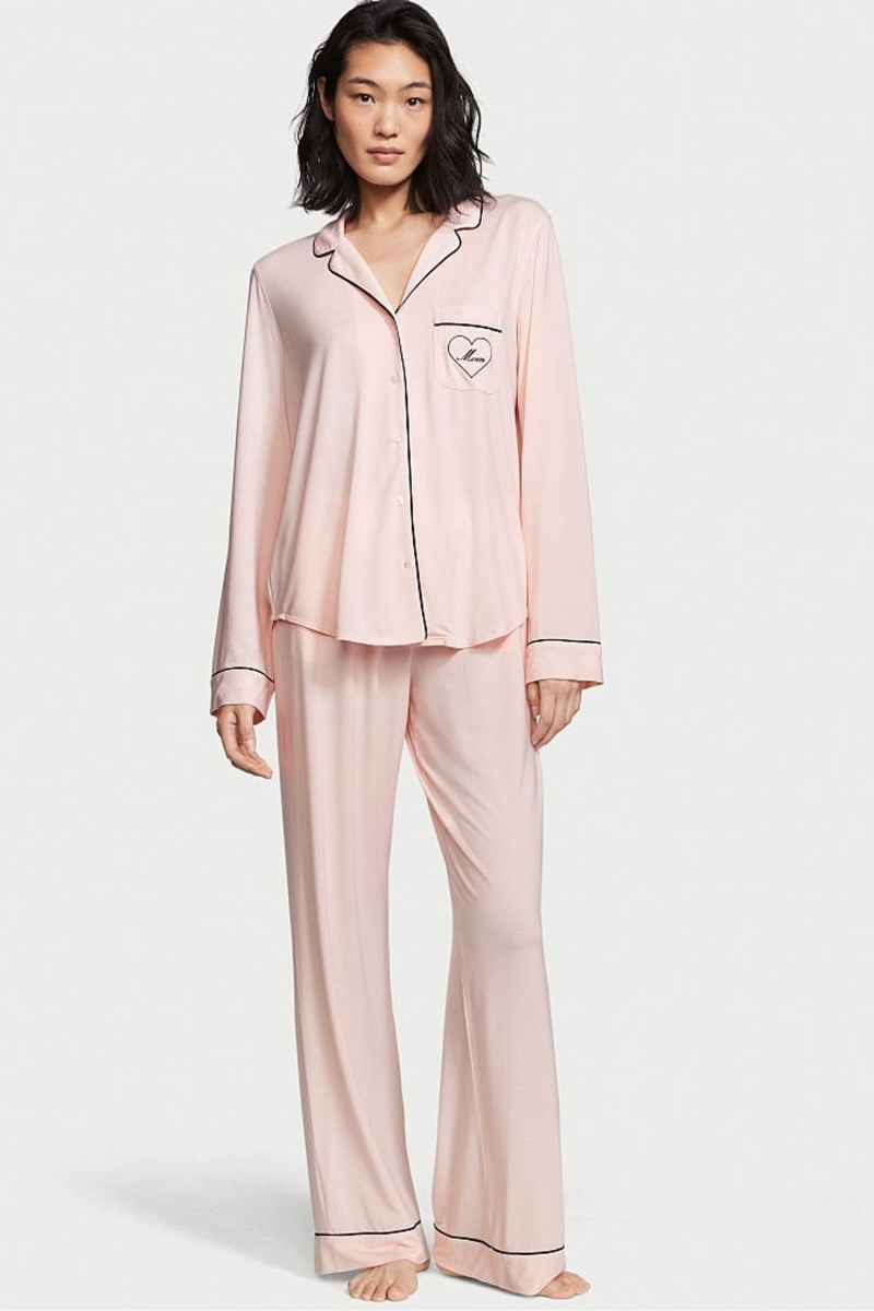 Victoria\'s Secret Modal Long Pyjamas Čierne Zelene | SK-3697QSL