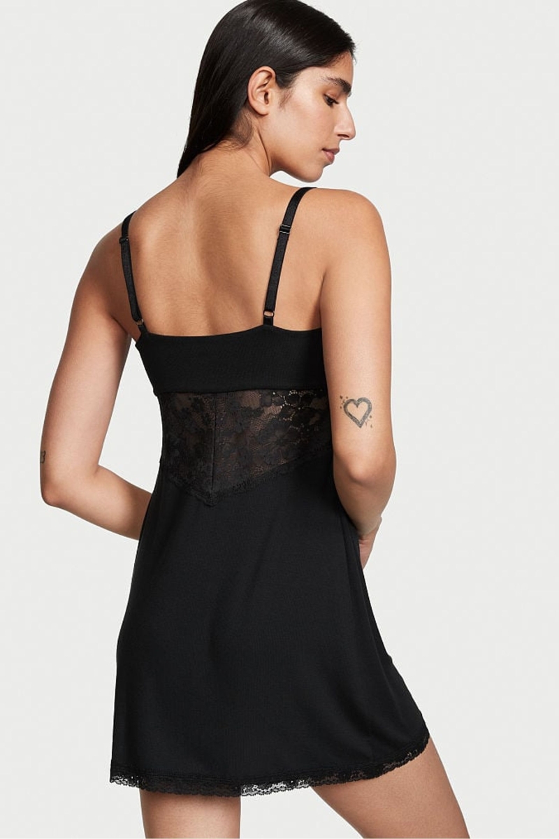 Victoria's Secret Modal Slip Saty Čierne | SK-9034XEY