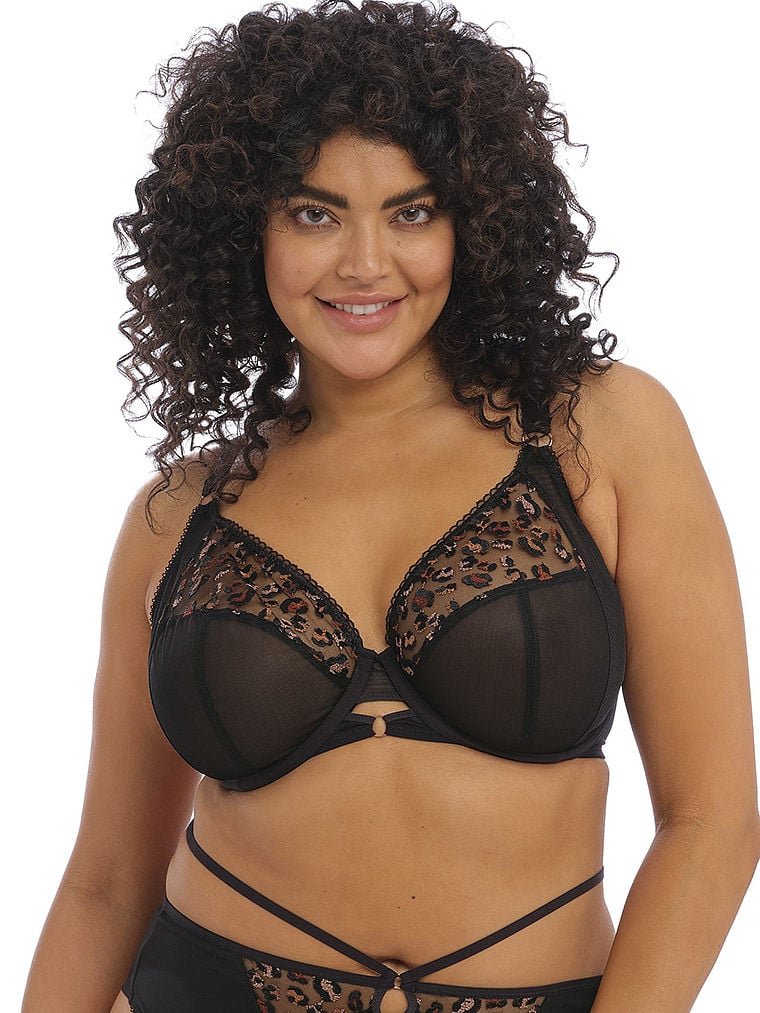 Victoria\'s Secret Namirah Embroidered Underwire Plunge Bra Čierne | SK-6471PFL