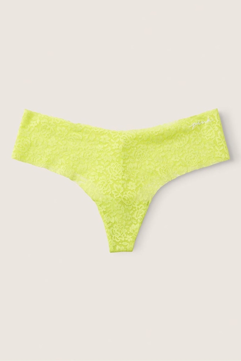 Victoria\'s Secret No-Show No Show Tanga Cipkovane Nohavičky Zelene | SK-7485OKW