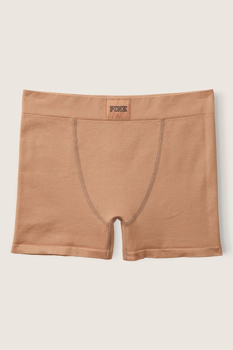 Victoria's Secret Period Pants High Pásom Rib Seamless Boxer Brief Iced Mocha Nude | SK-9610FIA