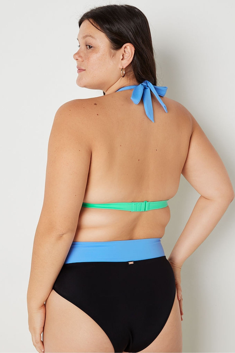 Victoria's Secret Push Up Triangle Halterneck Bikiny Top Modre | SK-6893CNZ