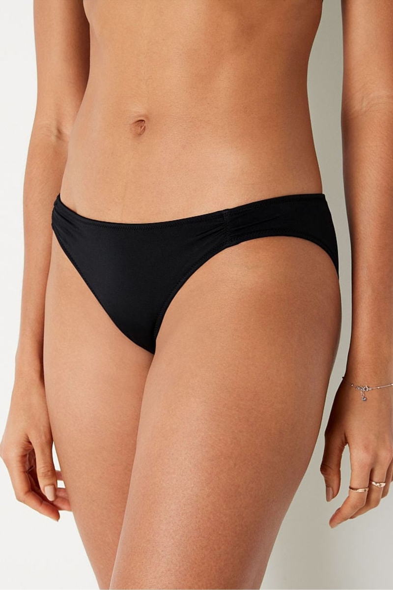 Victoria's Secret Ruched Front Bikiny Bottoms Čierne | SK-4920VGI