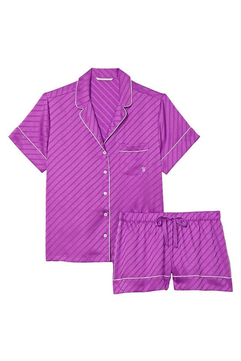 Victoria's Secret Satin Kratke Pyjamas Nachový | SK-6593RFN