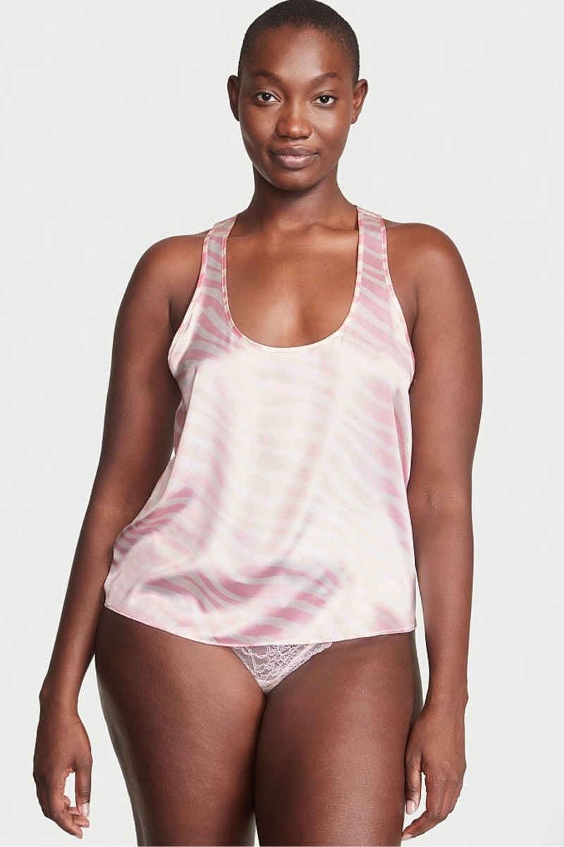 Victoria\'s Secret Satin Racerback Pyjama Top Modre | SK-1674ULG