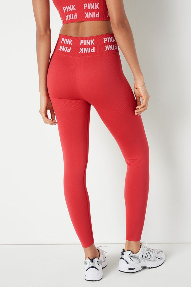 Victoria's Secret Seamless High Pásom Full Length Leggings Červené | SK-2801IYO