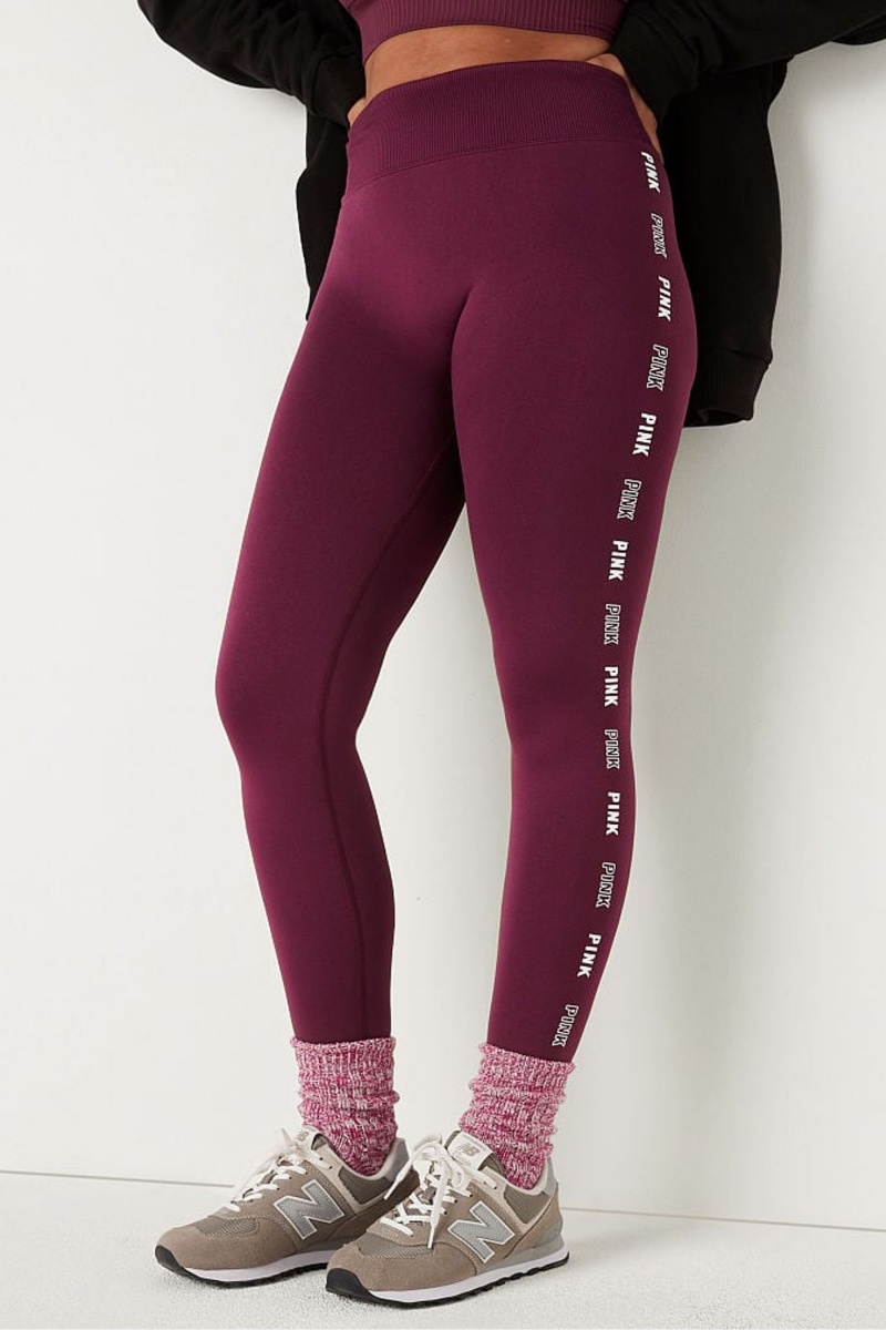 Victoria\'s Secret Seamless High Pásom Full Length Legging Bordove Červené | SK-6912BRQ