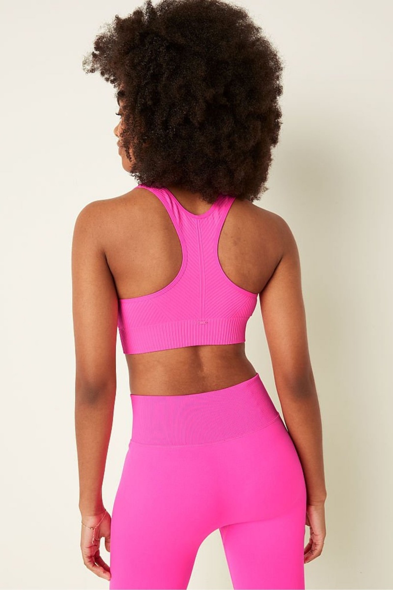 Victoria's Secret Seamless Seamless Lightly Podsite Low Impact Racerback Sports Bra Ruzove | SK-2349SOB