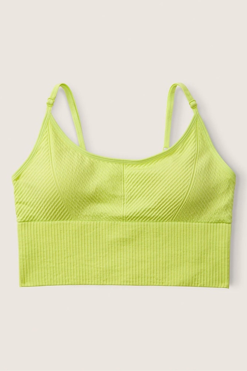 Victoria's Secret Seamless Seamless Lightly Podsite Sports Crop Top Zelene | SK-3924NES