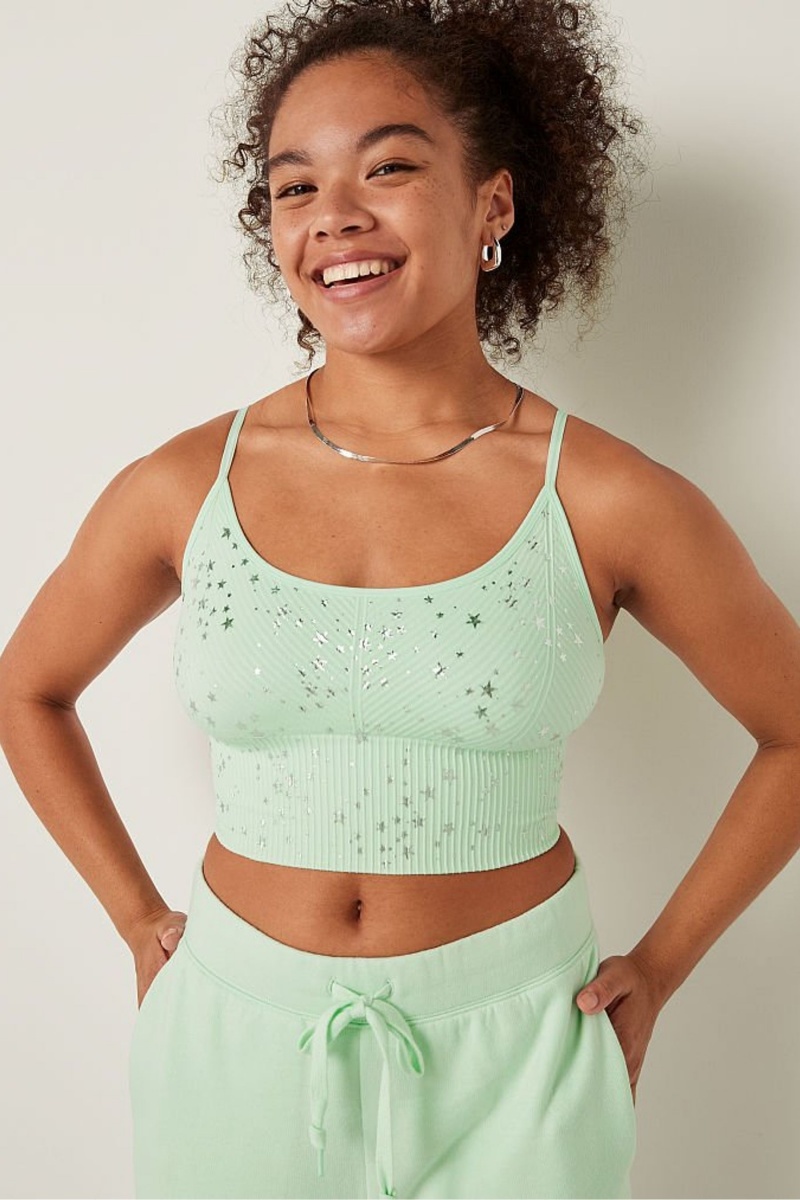 Victoria\'s Secret Seamless Seamless Lightly Podsite Low Impact Sports Bra Zelene | SK-8715VDK