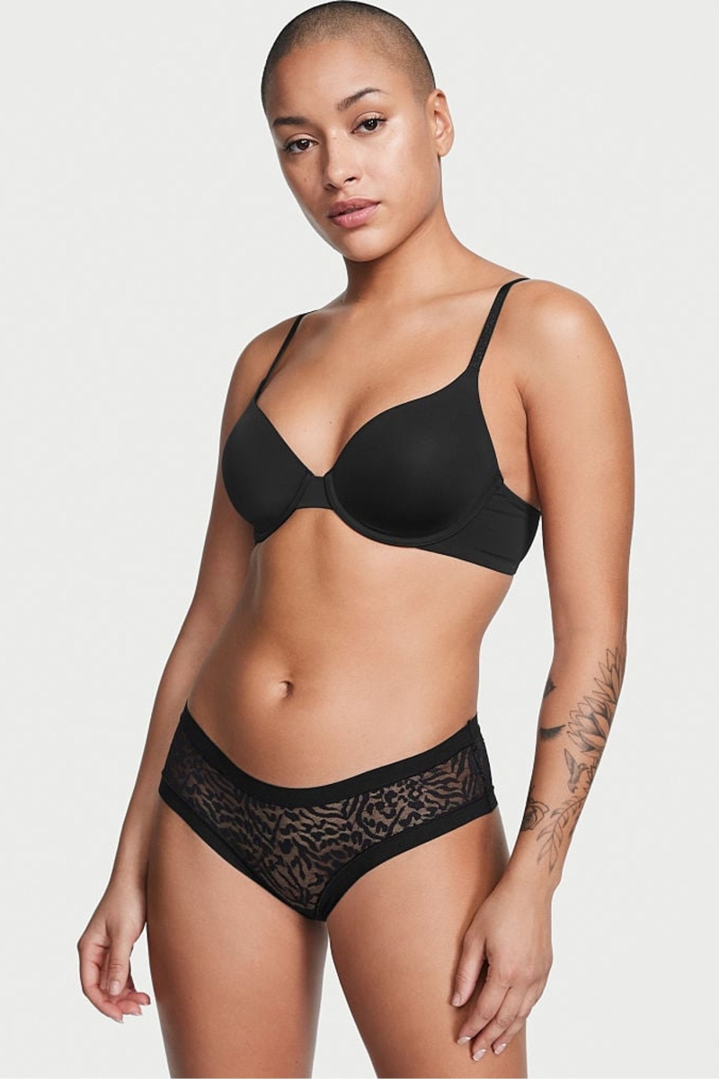 Victoria\'s Secret Sexy Illusions by Mesh No Show Cheeky Nohavičky Čierne | SK-4075CYI