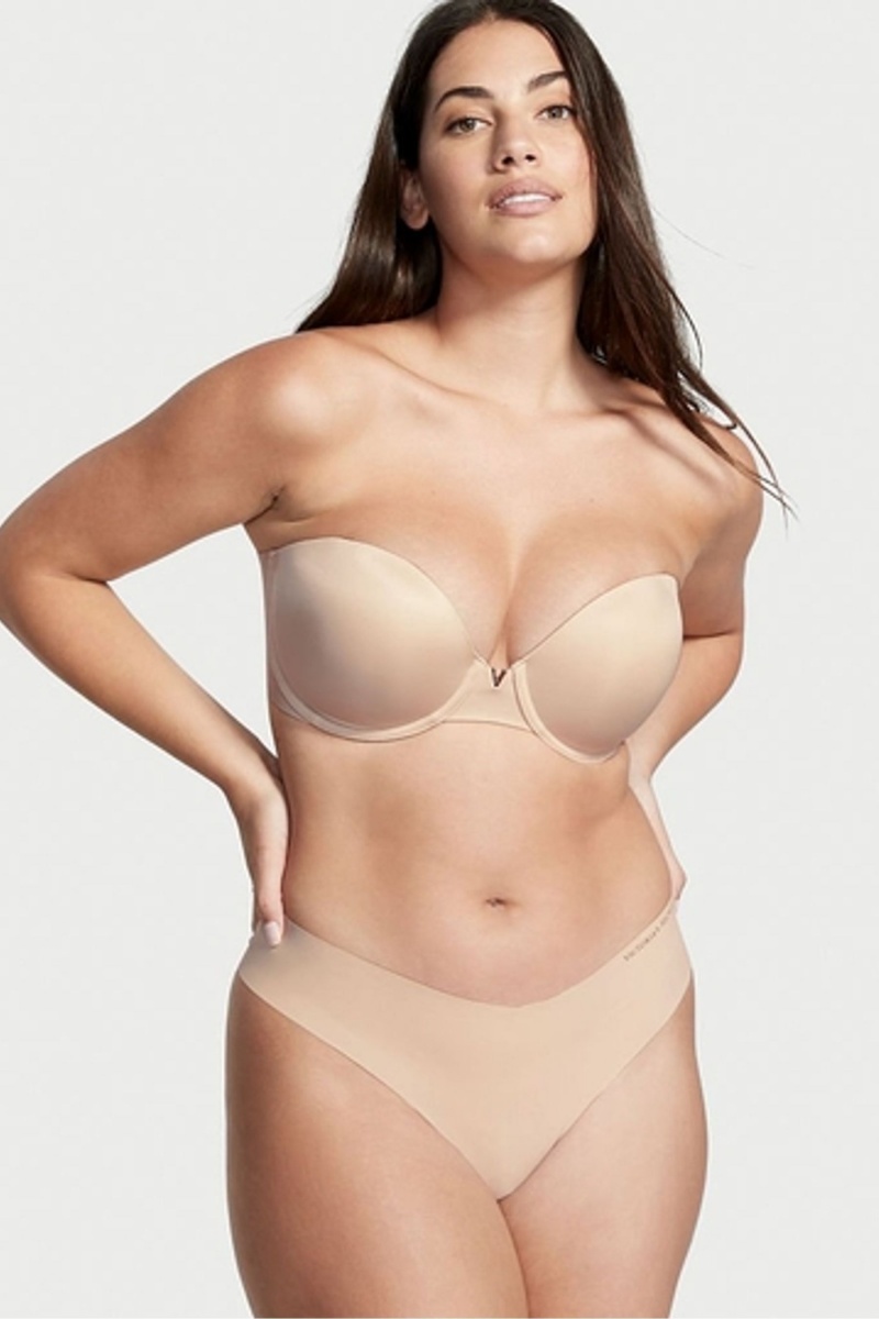 Victoria's Secret Sexy Illusions by Smooth Multiway Strapless Push Up Bra Champagne Nude | SK-5273YAE