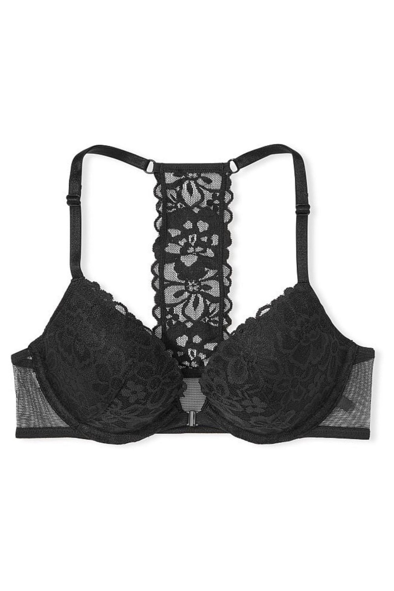 Victoria's Secret Sexy Tee Cipkovane Front Zapinanie Lightly Podsite T-Shirt Bra Čierne | SK-5076BZV