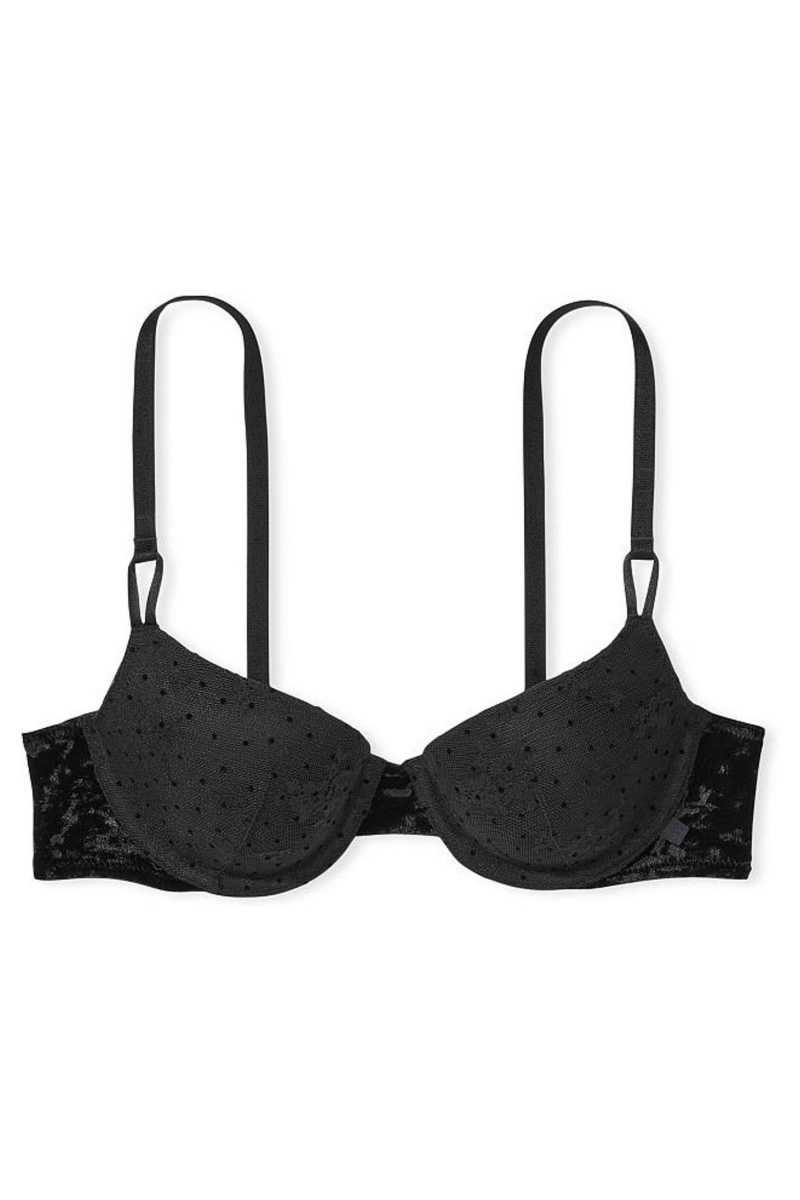 Victoria's Secret Sexy Tee Cipkovane Lightly Podsite T-Shirt Bra Čierne | SK-4251YOS