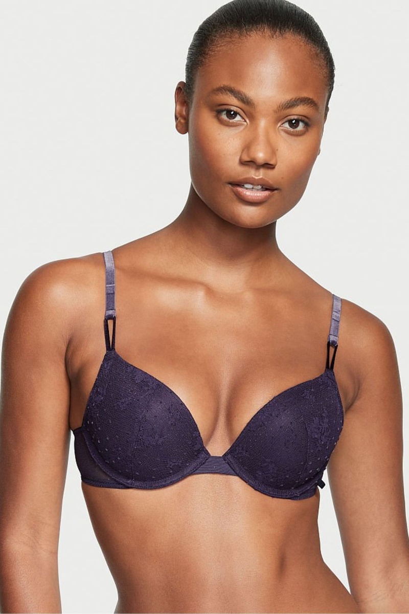 Victoria\'s Secret Sexy Tee Cipkovane T-Shirt Push Up Bra Čierne | SK-8542PIM