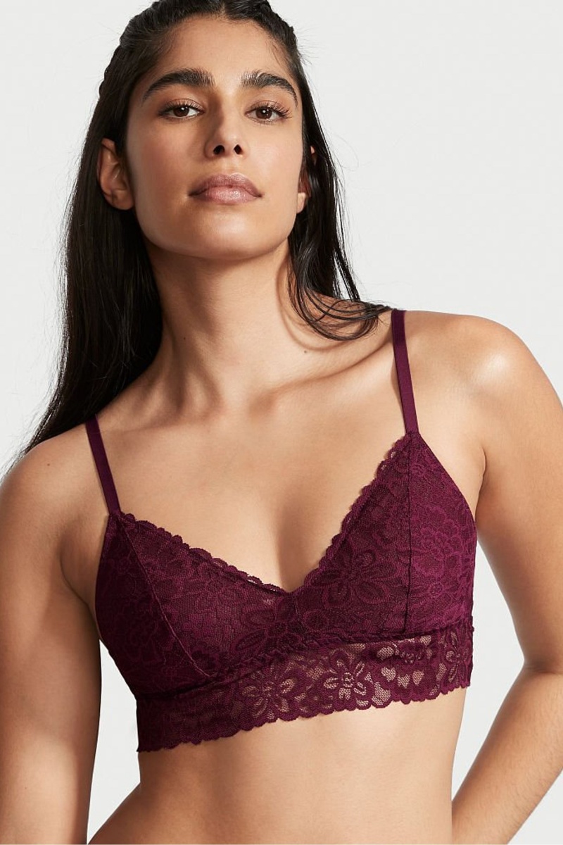 Victoria\'s Secret Sexy Tee Cipkovane Unlined Bralette Bordove Nachový | SK-0674VUP