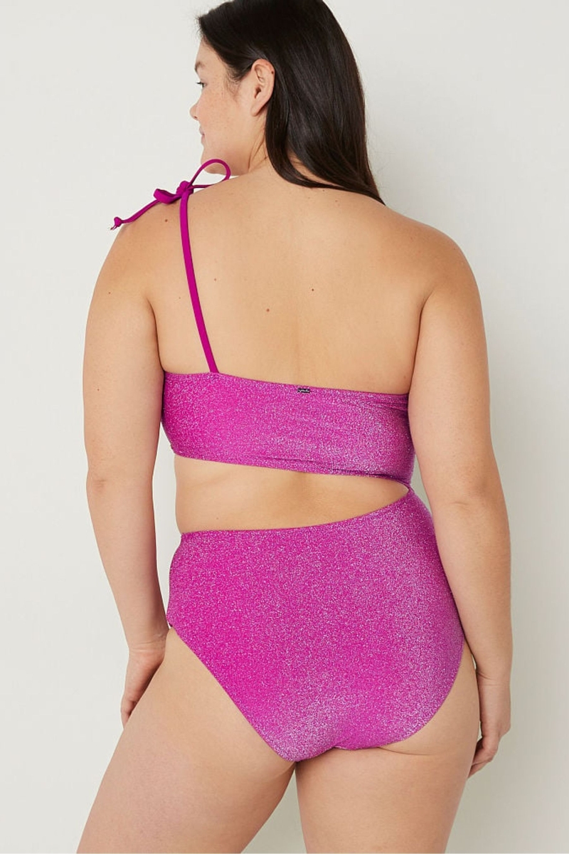 Victoria's Secret Shimmer One Shoulder Swimsuit Ruzove | SK-4158QXI