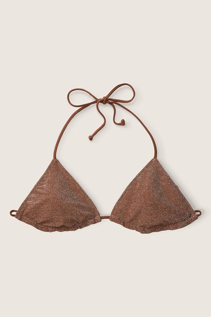 Victoria's Secret Shimmer Push Up Bikiny Top Hnede | SK-9246ZRN