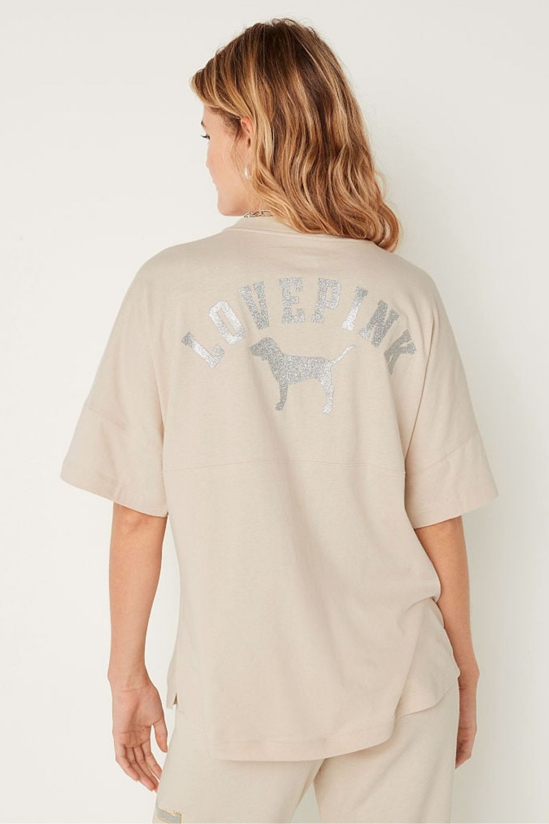 Victoria's Secret Shine Oversized Kratke Sleeve T-Shirt Tmavo Siva | SK-8469FWX