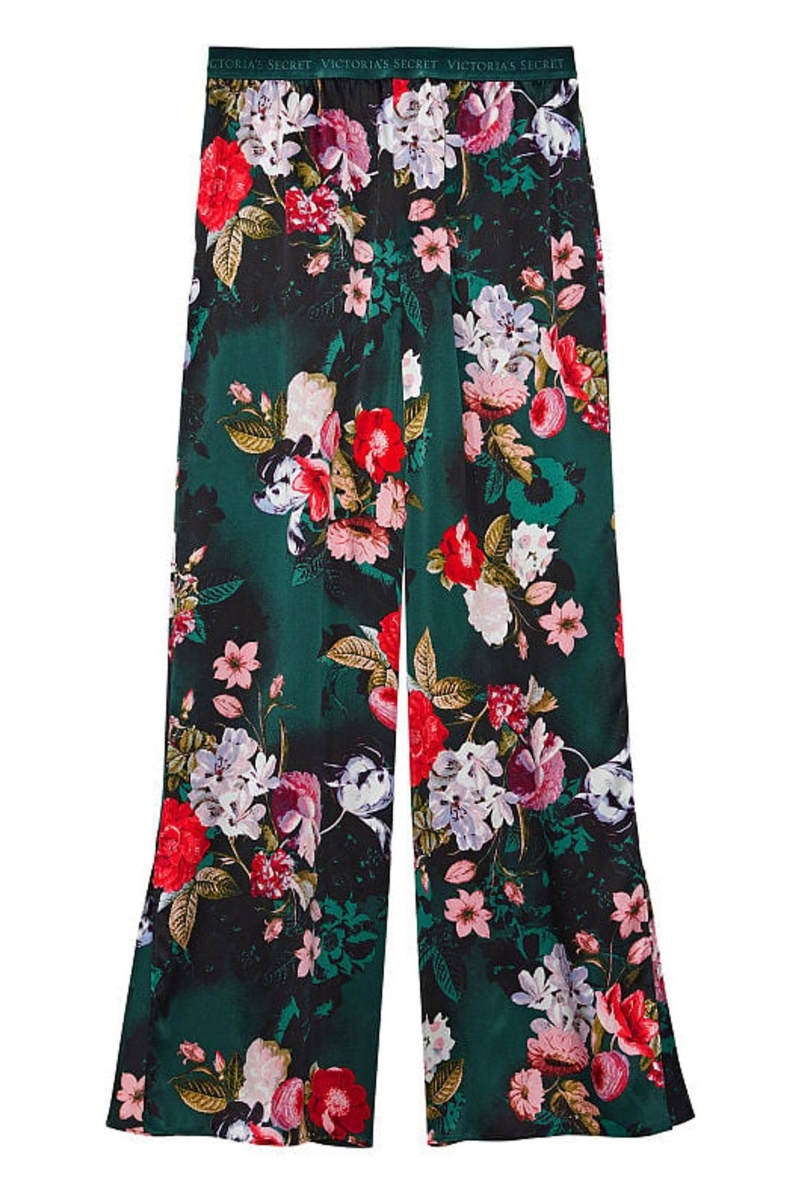 Victoria's Secret Silk Floral Pyjama Bottoms Zelene | SK-0498DLP