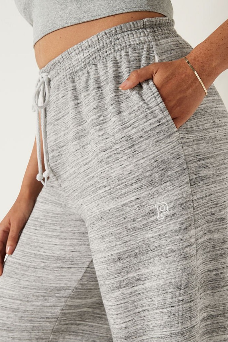 Victoria's Secret Siroke spodne prádlo Leg Jogger Čierne | SK-2586CPR