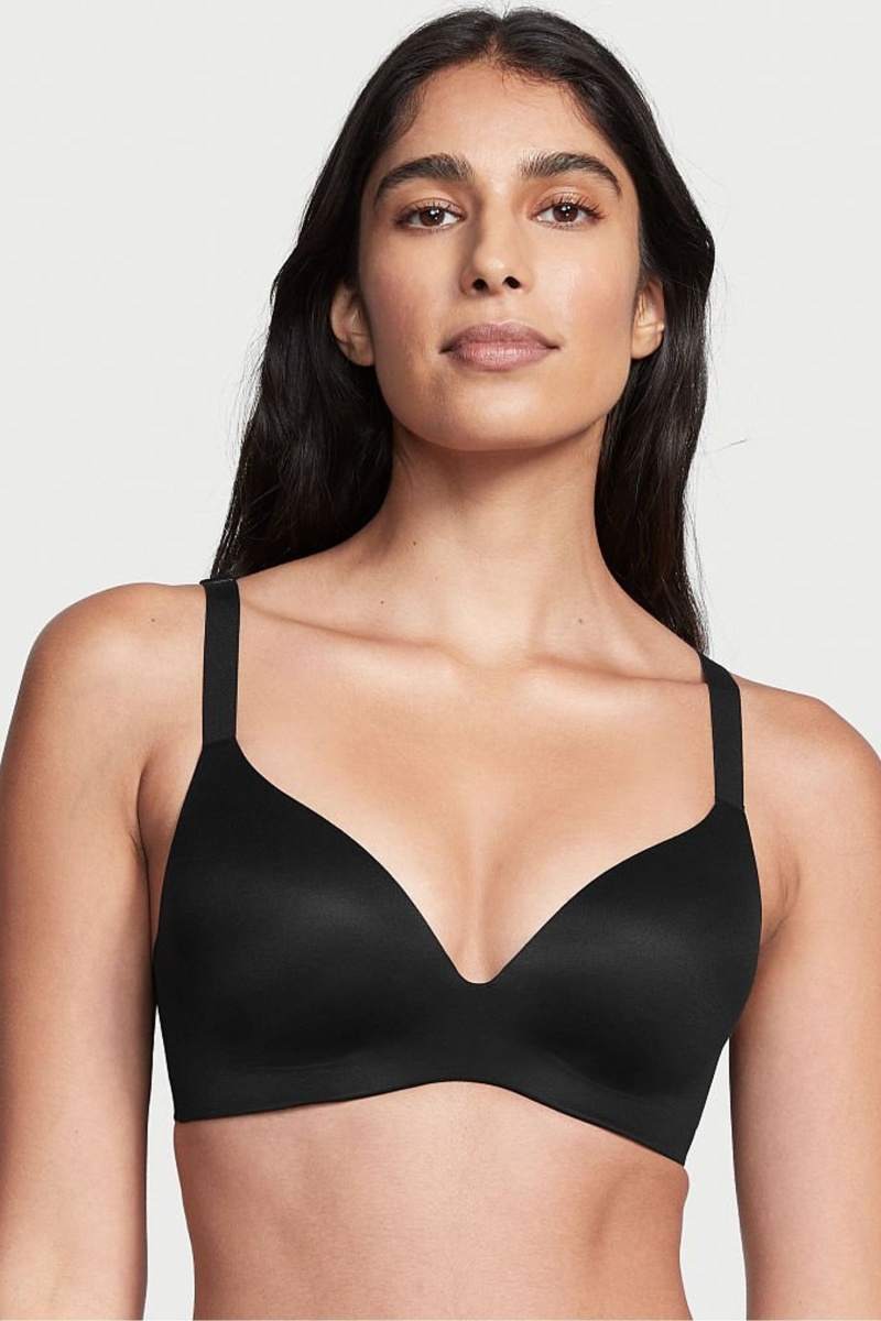 Victoria\'s Secret Smooth Lightly Podsite Non Wired Push Up Bra Čierne | SK-3845JWU