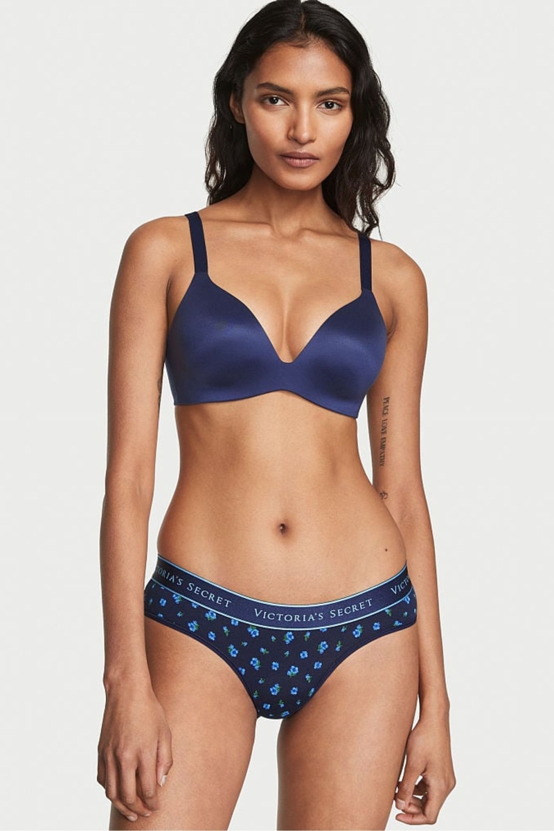 Victoria\'s Secret Stretch Bavlnene Bavlnene Logo Hipster Nohavičky Námornícka Modrá Modre | SK-0312UYC