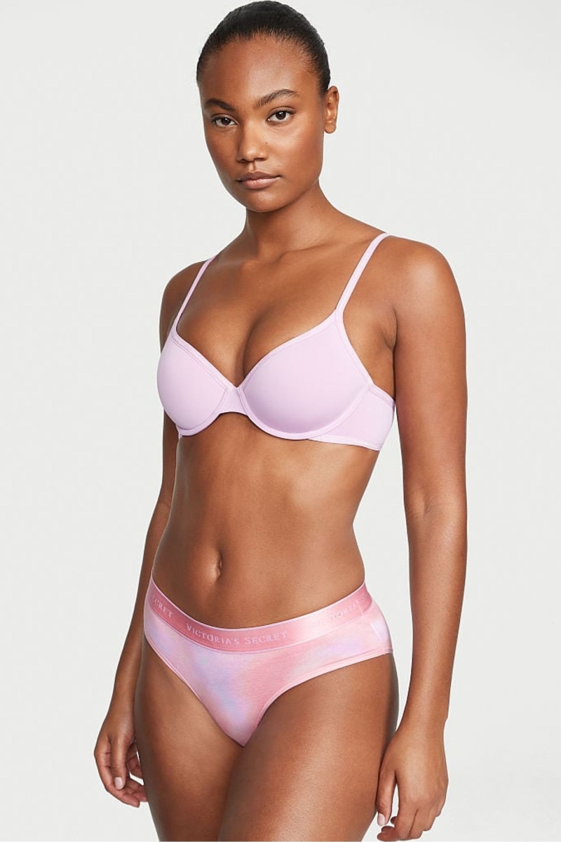 Victoria\'s Secret Stretch Bavlnene Bavlnene Logo Hipster Nohavičky Čierne | SK-7243AGV