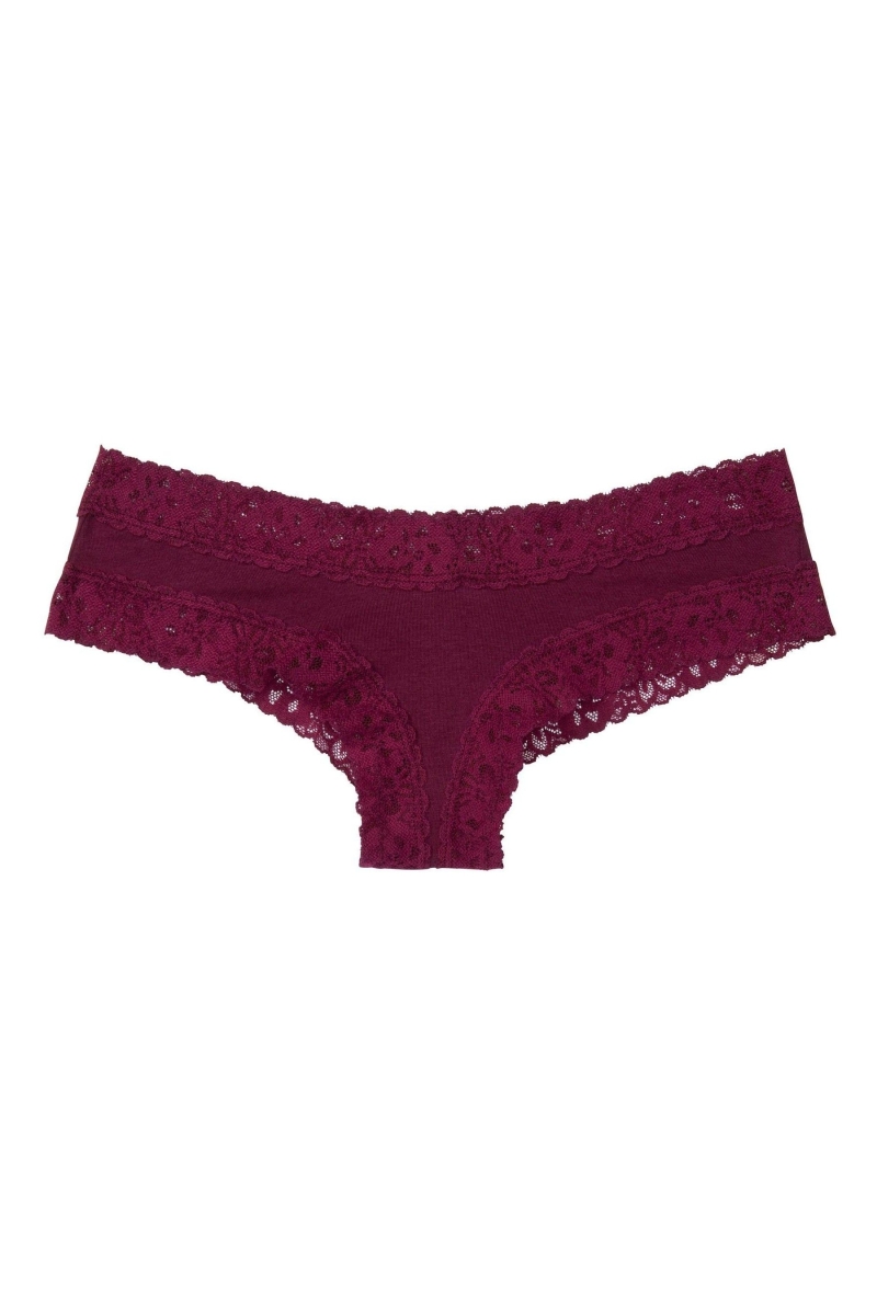 Victoria's Secret Stretch Bavlnene Cipkovane Pásom Bavlnene Cheeky Nohavičky Modre | SK-1436ZGE