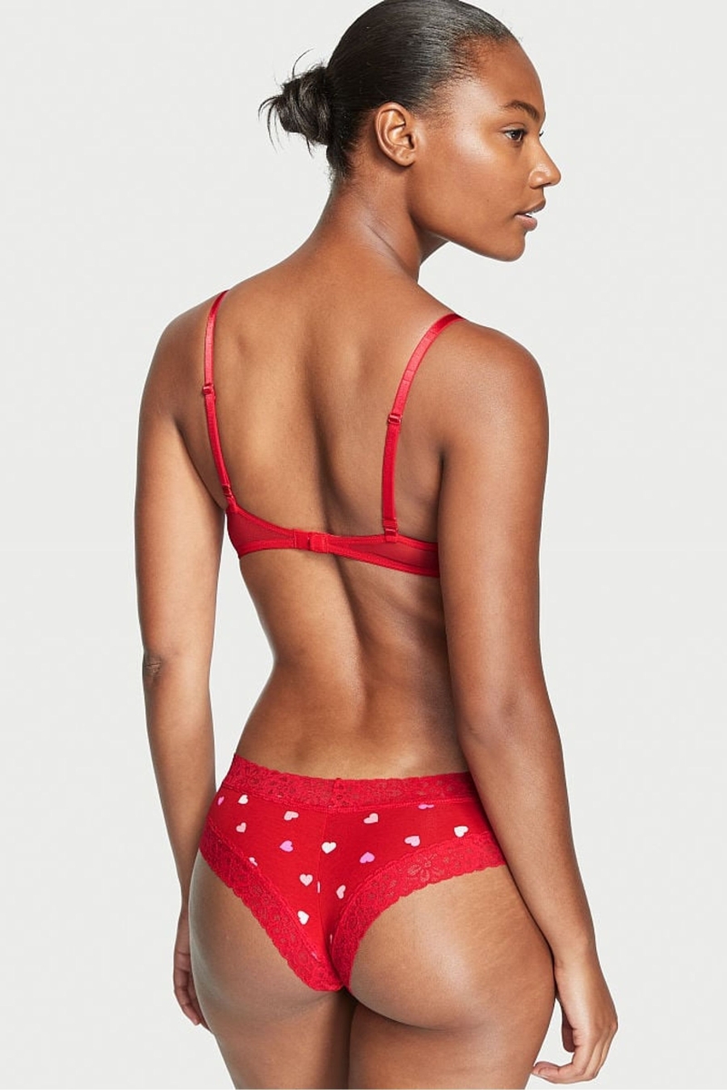 Victoria's Secret Stretch Bavlnene Cipkovane Pásom Bavlnene Cheeky Nohavičky Modre | SK-2974HMJ