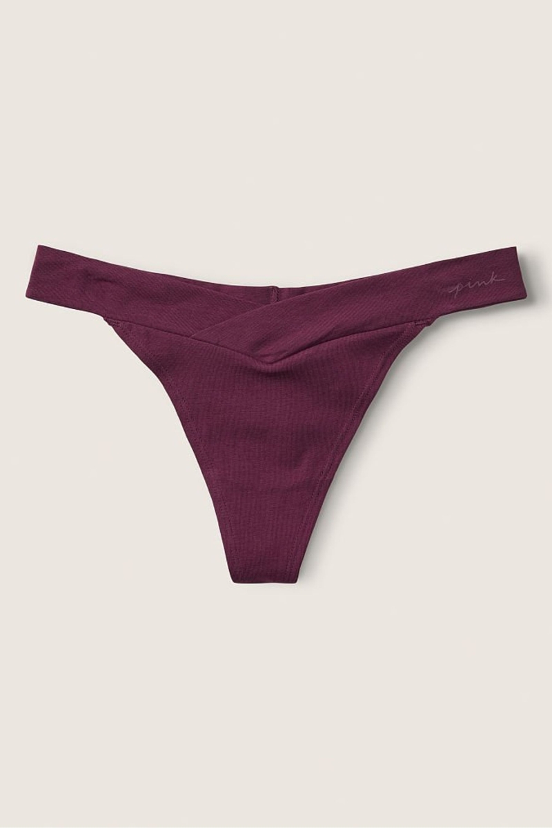 Victoria\'s Secret Stretch Bavlnene Crossover Bavlnene Tanga Nohavičky Bordove Nachový | SK-9417XAP