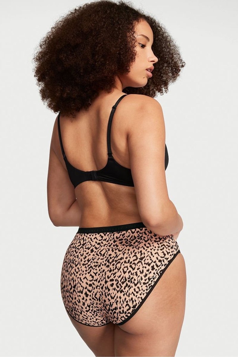 Victoria's Secret Stretch Bavlnene High Leg Brief Nohavičky Leopardie Hnede | SK-5619BJE