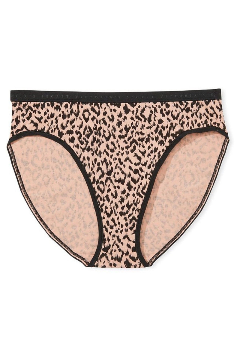 Victoria's Secret Stretch Bavlnene High Leg Brief Nohavičky Leopardie Hnede | SK-5619BJE