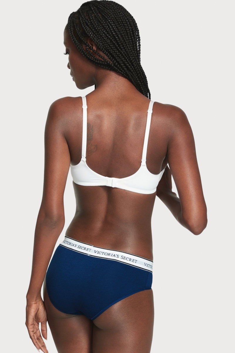 Victoria's Secret Stretch Bavlnene Logo Nohavičky Modre | SK-1248JUM