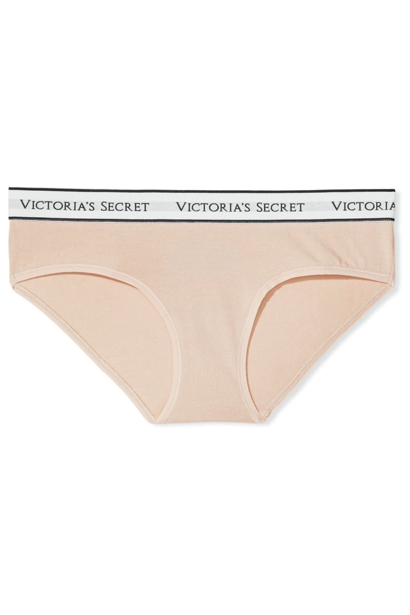 Victoria's Secret Stretch Bavlnene Logo Nohavičky Champagne Nude | SK-1768UQY