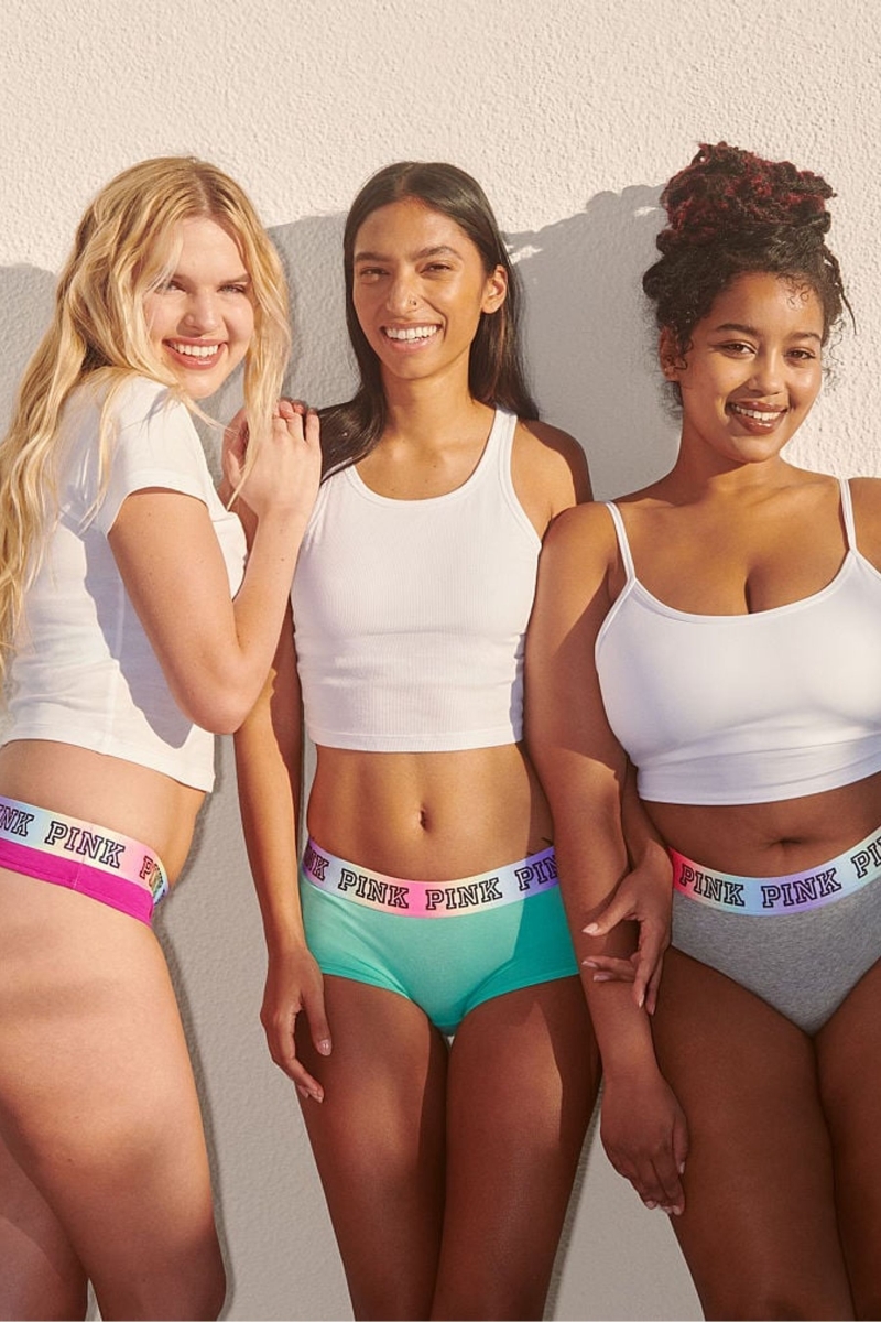 Victoria's Secret Stretch Bavlnene Logo Kratke Nohavičky Čierne | SK-2584VNC