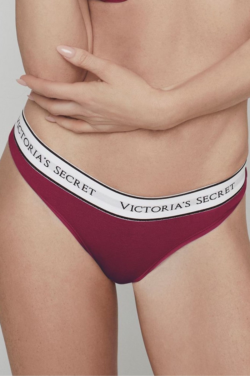 Victoria\'s Secret Stretch Bavlnene Logo Nohavičky Červené | SK-2950GCV